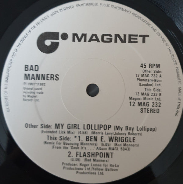 Bad Manners : My Girl Lollipop (12")