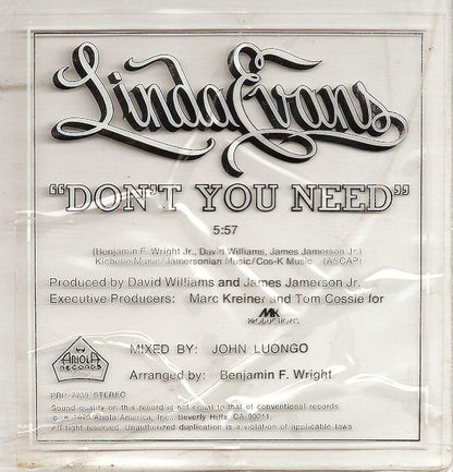 Linda Evans : Don't You Need (12", Pic)