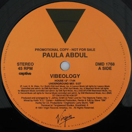 Paula Abdul : Vibeology (12", Promo)