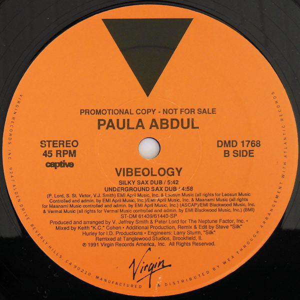 Paula Abdul : Vibeology (12", Promo)
