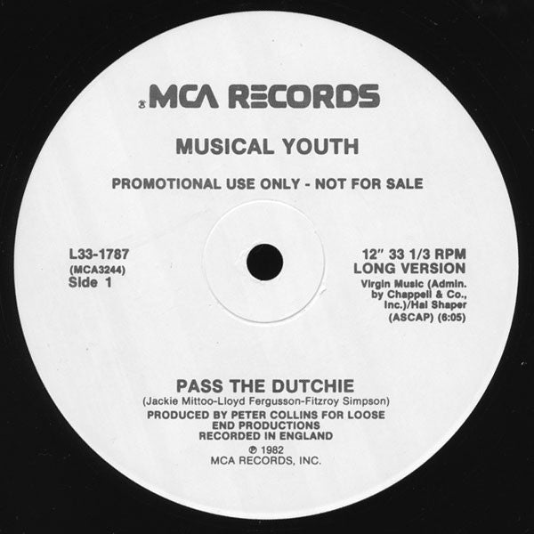 Musical Youth : Pass The Dutchie (12", Promo)