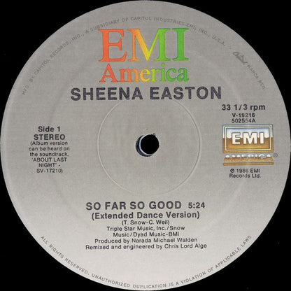 Sheena Easton : So Far So Good (12", Maxi)