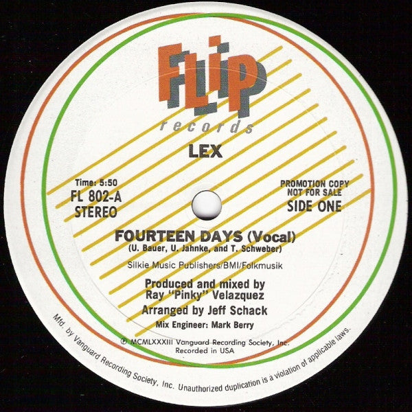 Lex (2) : Fourteen Days (12", Promo)