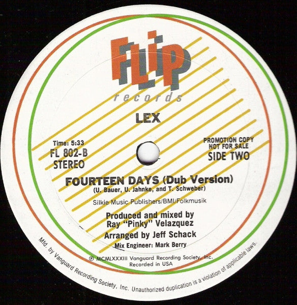 Lex (2) : Fourteen Days (12", Promo)