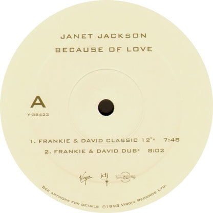 Janet Jackson : Because Of Love (12", Single)