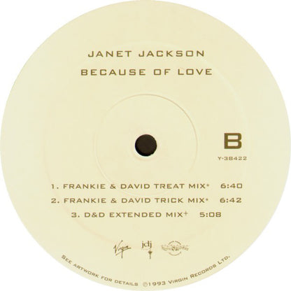 Janet Jackson : Because Of Love (12", Single)