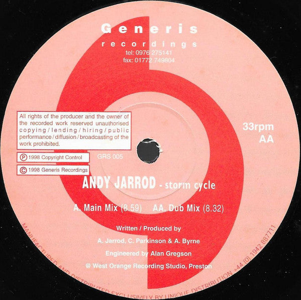 Andy Jarrod : Storm Cycle (12")