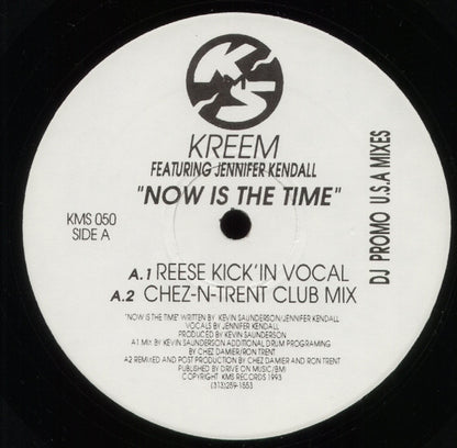 Kreem Featuring Jennifer Kendall* : Now Is The Time (12", Promo)