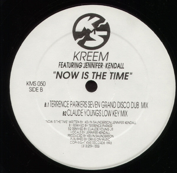 Kreem Featuring Jennifer Kendall* : Now Is The Time (12", Promo)
