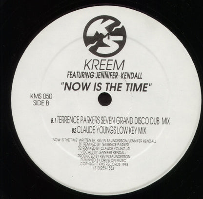 Kreem Featuring Jennifer Kendall* : Now Is The Time (12", Promo)