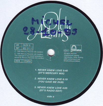 Oleta Adams : Never Knew Love (12")