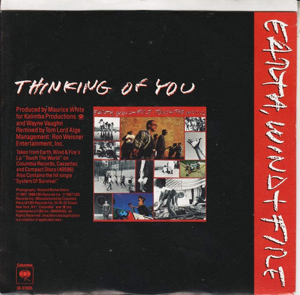 Earth, Wind & Fire : Thinking Of You (7", Styrene)