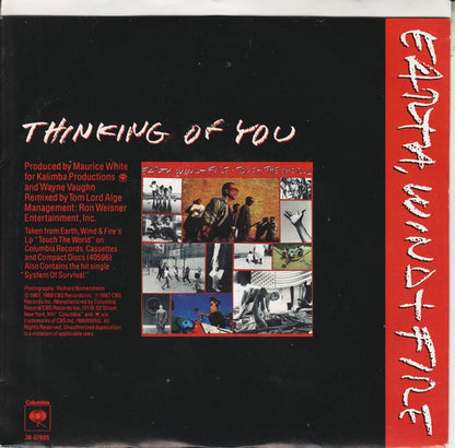 Earth, Wind & Fire : Thinking Of You (7", Styrene)