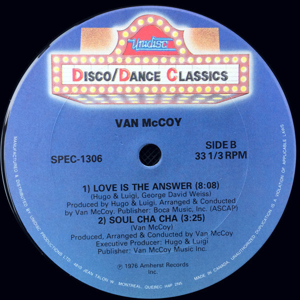 Van McCoy & The Soul City Symphony / Van McCoy : The Hustle / Love Is The Answer / Soul Cha Cha (12", RE, Blu)