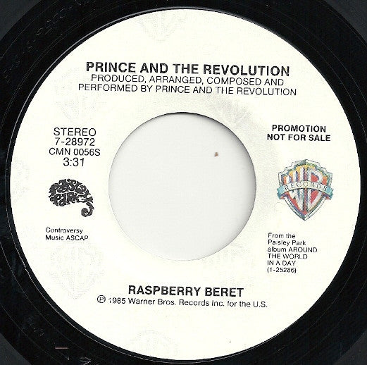Prince And The Revolution : Raspberry Beret (7", Single, Promo, Styrene, ARC)