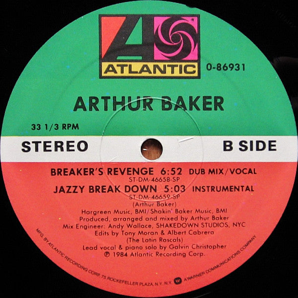 Arthur Baker : Breaker's Revenge (12", Maxi)