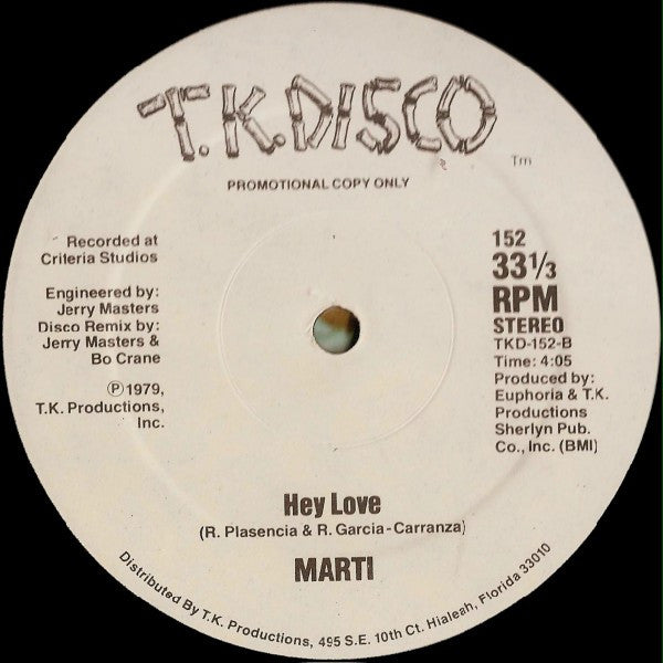 Marti : Hey Love (12", Promo)