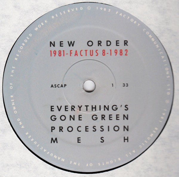 New Order : 1981-1982 (12", Comp)