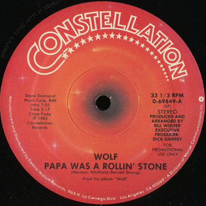 Bill Wolfer : Papa Was A Rollin' Stone (12", Mono, Promo)