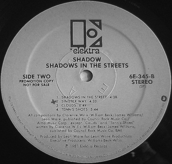 Shadow (21) : Shadows In The Streets (LP, Album, Promo)
