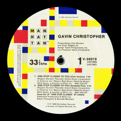 Gavin Christopher : One Step Closer To You (12", Maxi)