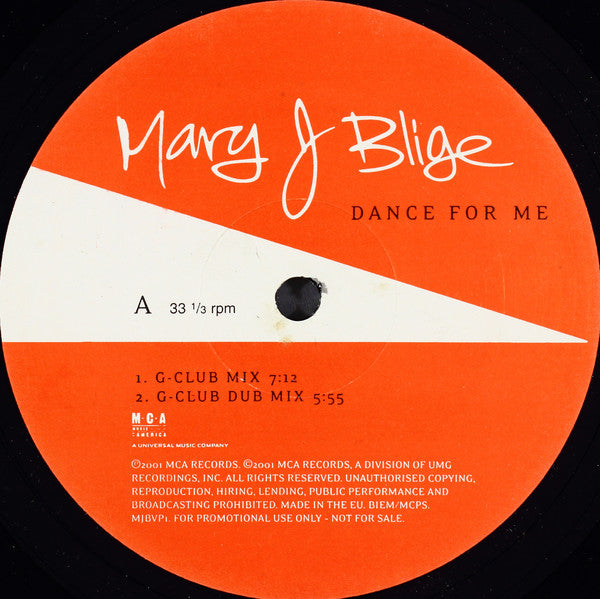 Mary J. Blige : Dance For Me (Remixes) (12", Promo)