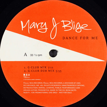 Mary J. Blige : Dance For Me (Remixes) (12", Promo)