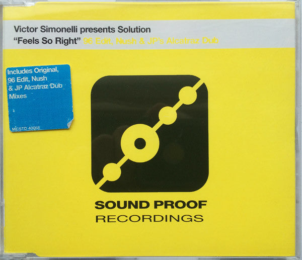 Victor Simonelli Presents Solution : Feels So Right (CD, Single)