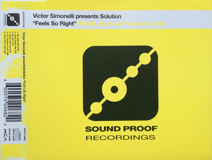 Victor Simonelli Presents Solution : Feels So Right (CD, Single)