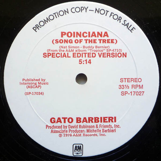 Gato Barbieri : Poinciana (Song Of The Tree) (12", Promo)