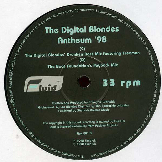 The Digital Blondes : Antheum '98 (12", 2/2)