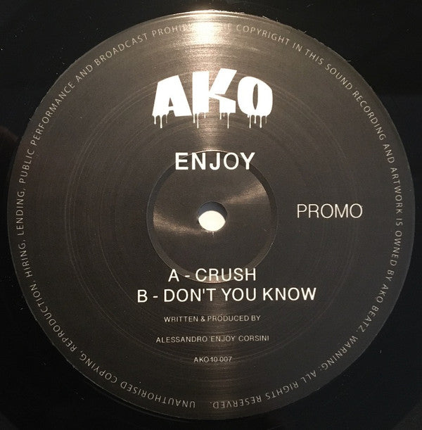 Enjoy (6) : Crush / Don't You Know (10", Promo)