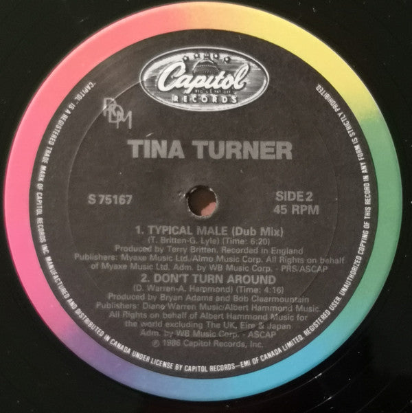 Tina Turner : Typical Male (12", Single)