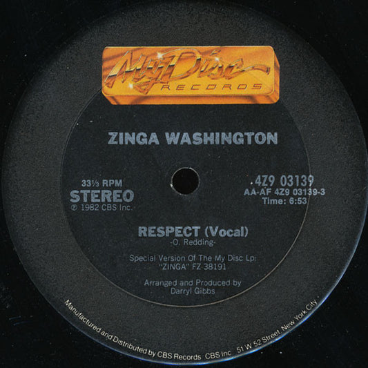 Zinga Washington : Respect (12")