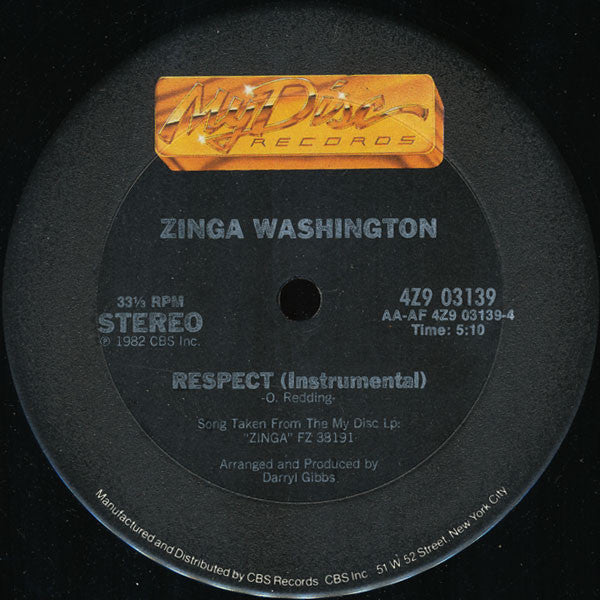 Zinga Washington : Respect (12")