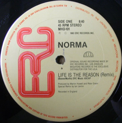 Norma* : Life Is The Reason (Remix) (12", Single)