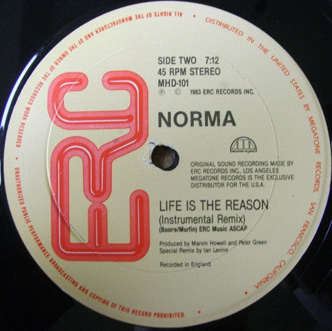 Norma* : Life Is The Reason (Remix) (12", Single)
