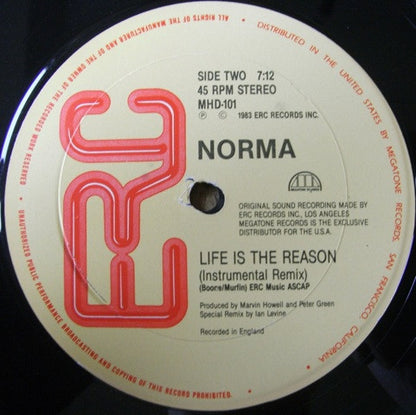 Norma* : Life Is The Reason (Remix) (12", Single)