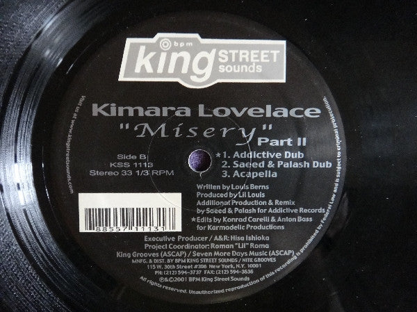 Kimara Lovelace : Misery (Part II) (12")