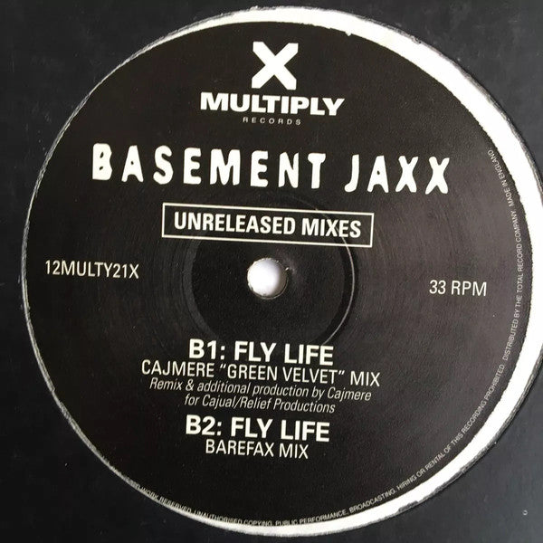 Basement Jaxx : Fly Life (Unreleased Mixes) (12", Single)