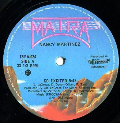 Nancy Martinez : So Excited (12")