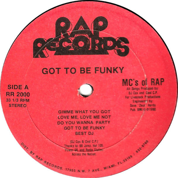 MC's Of Rap : Got To Be Funky (LP, Album)