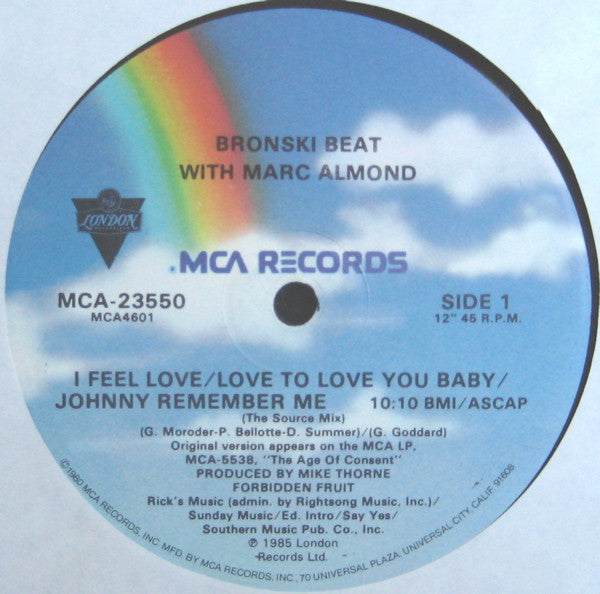 Bronski Beat, Marc Almond : I Feel Love (12" Version) (12", Single, Pin)