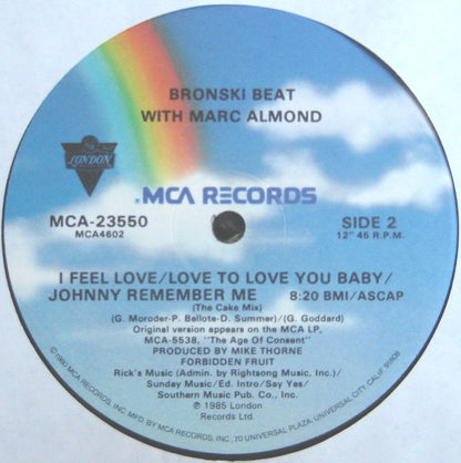 Bronski Beat, Marc Almond : I Feel Love (12" Version) (12", Single, Pin)