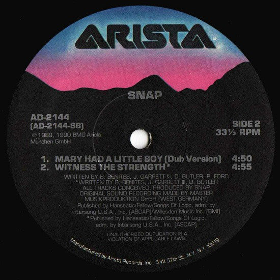 Snap* : Mary Had A Little Boy (12")