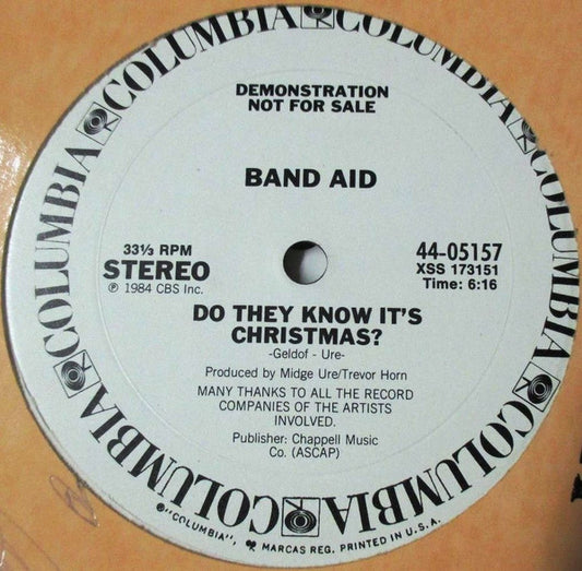 Band Aid : Do They Know It's Christmas? (12", Single, Promo)