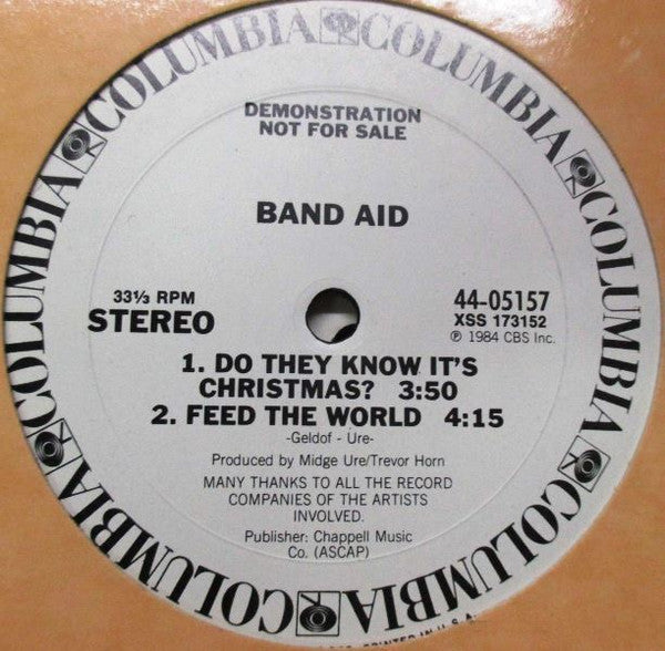 Band Aid : Do They Know It's Christmas? (12", Single, Promo)