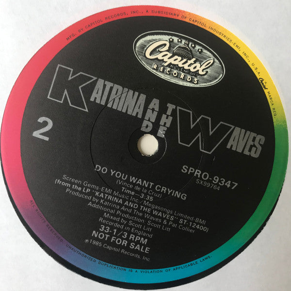 Katrina And The Waves : Do You Want Crying (12", Promo)