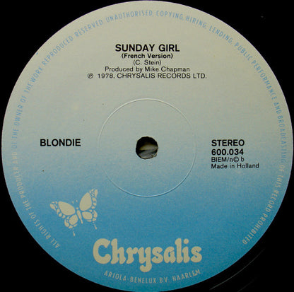 Blondie : Sunday Girl (En Francais) / Sunday Girl (English) (12", Single)