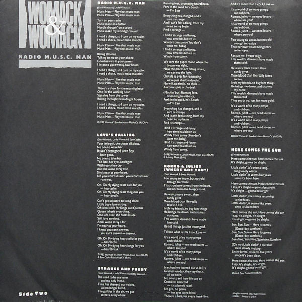 Womack & Womack : Radio M.U.S.C. Man (LP, Album)